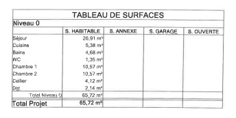 Surface plain pied 65m² Surface plain pied 65m²